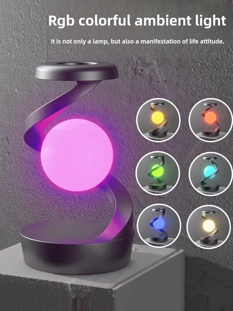 Modern Spiral RGB Atmosphere Lamp (with Wireless Charger) Add style, comfort, and convenience to your space.
