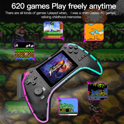 Transparent Handheld Game Console with 620 Games